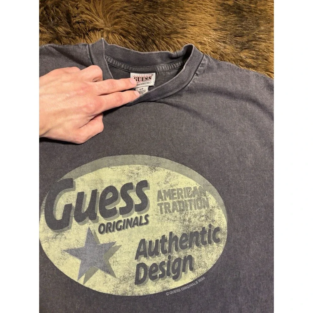 Guess Originals West Tee Charcoal Gray Graphic T-Shirt Men’s Small - Picture 4 of 5